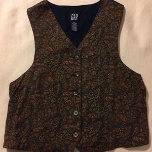 Vintage GAP Floral Button-Up Vest